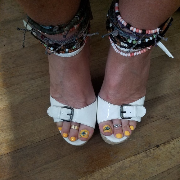 Justfab White Strappy Wedge - Picture 5 of 6